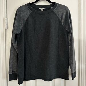 American Eagle AE Black/Gray Sweatshirt Velvet Sleeves - Women’s Size Small